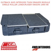 OUTBACK 4WD INTERIORS TWIN DRAWER MODULE SINGLE ROLLER LANDCRUISER WAGON 1990-98